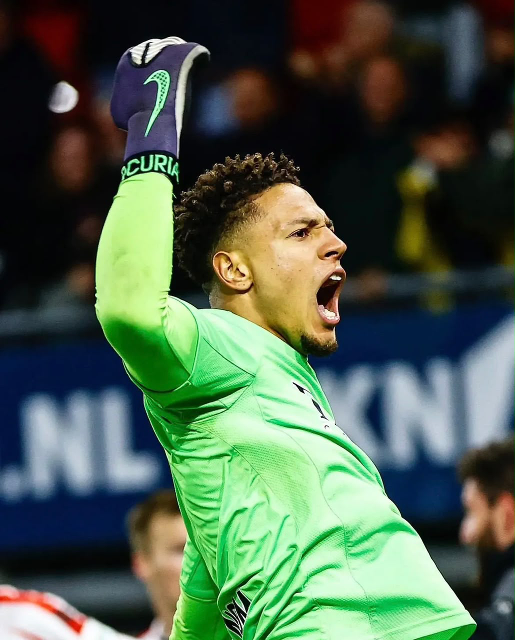Maduka Emil Okoye celebrating in goalkeeper kit